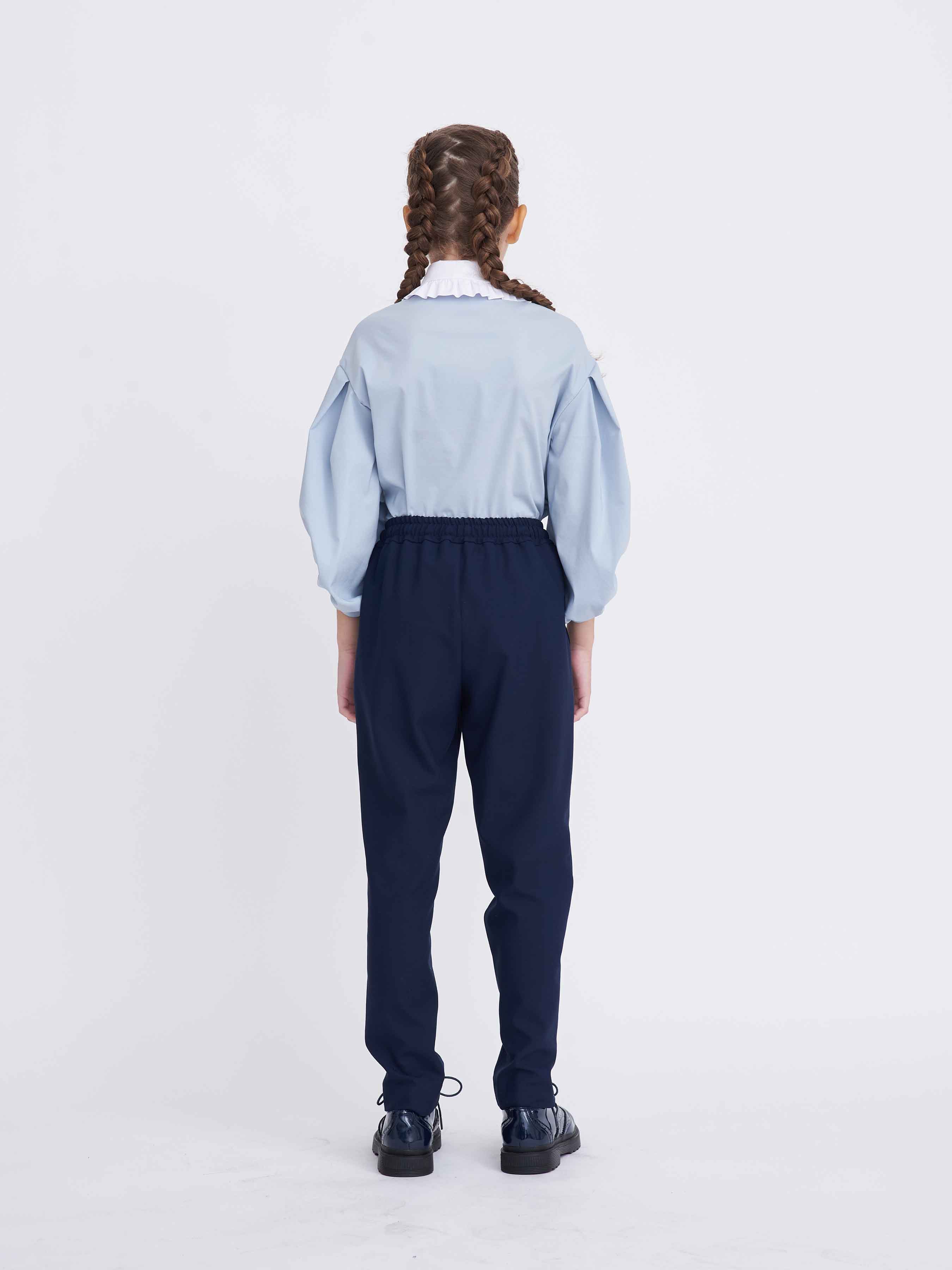 Школьные брюки для девочки синие 12687
