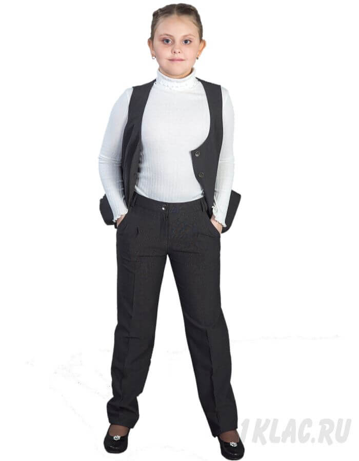 Школьные брюки для девочки «Классика» (серый элегант)