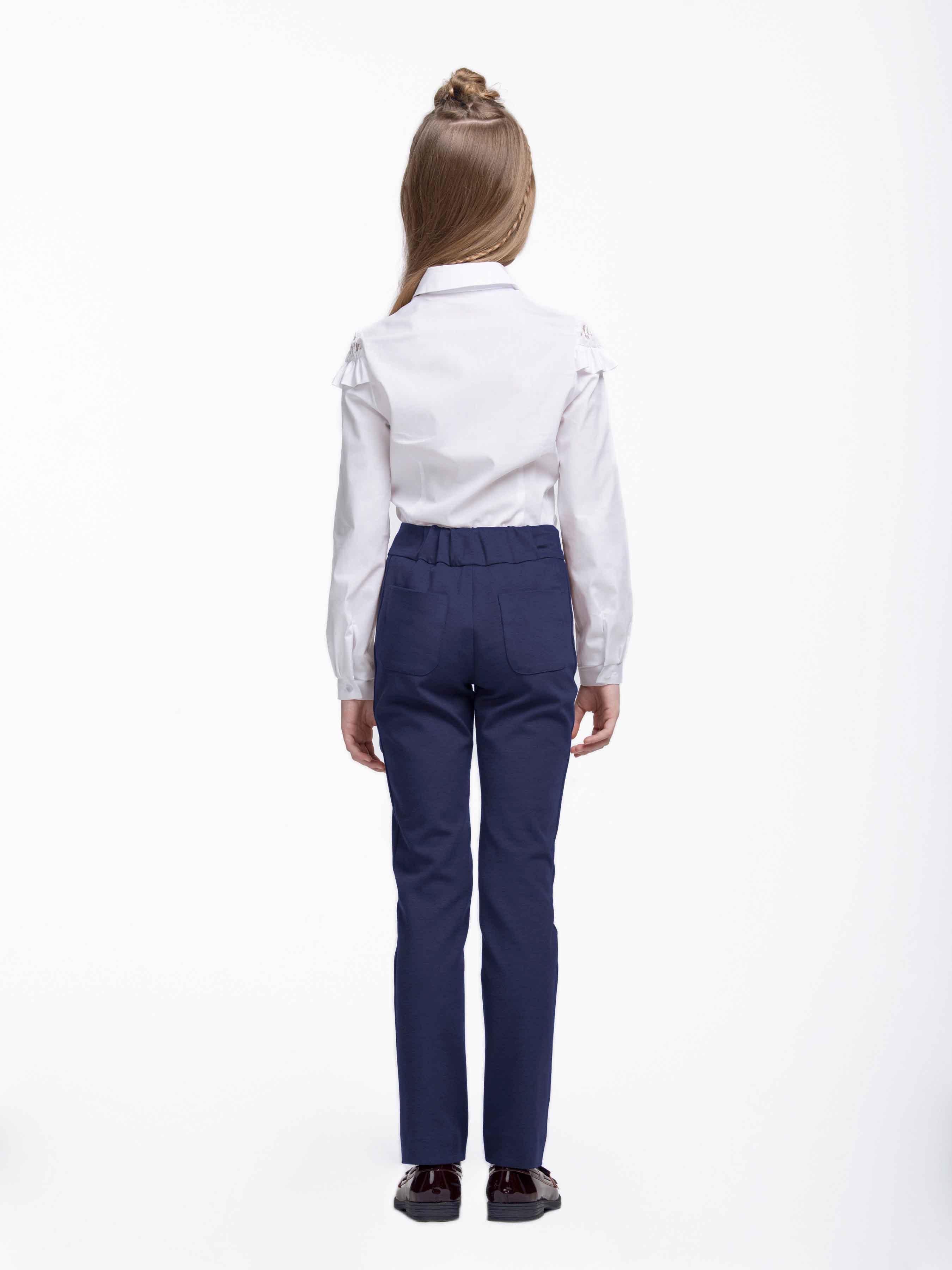Школьные брюки для девочки синие 12851-12852
