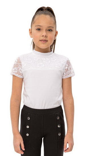 Школьная блузка для девочки белая 073702