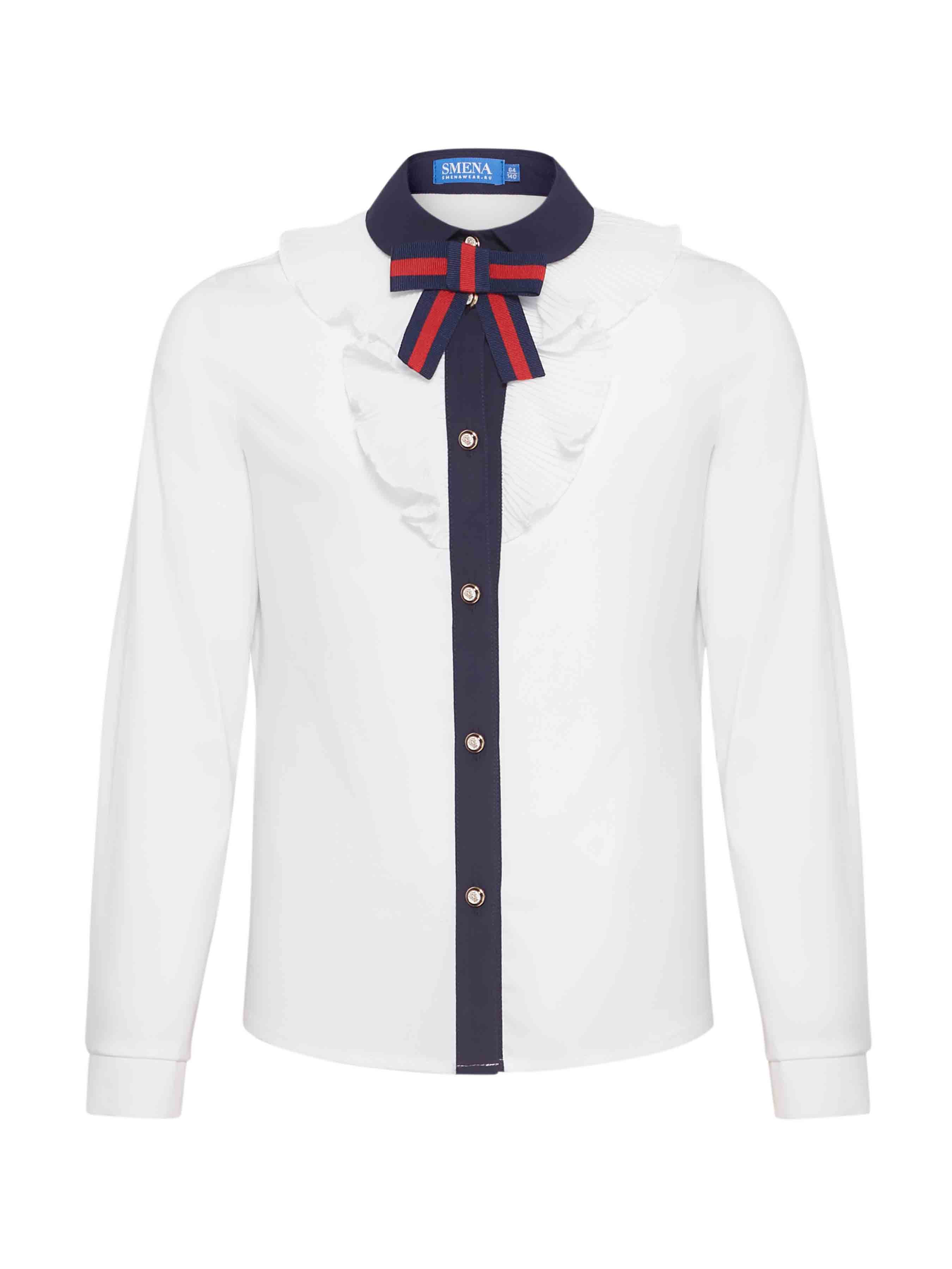 Школьная блузка для девочки белая 12792