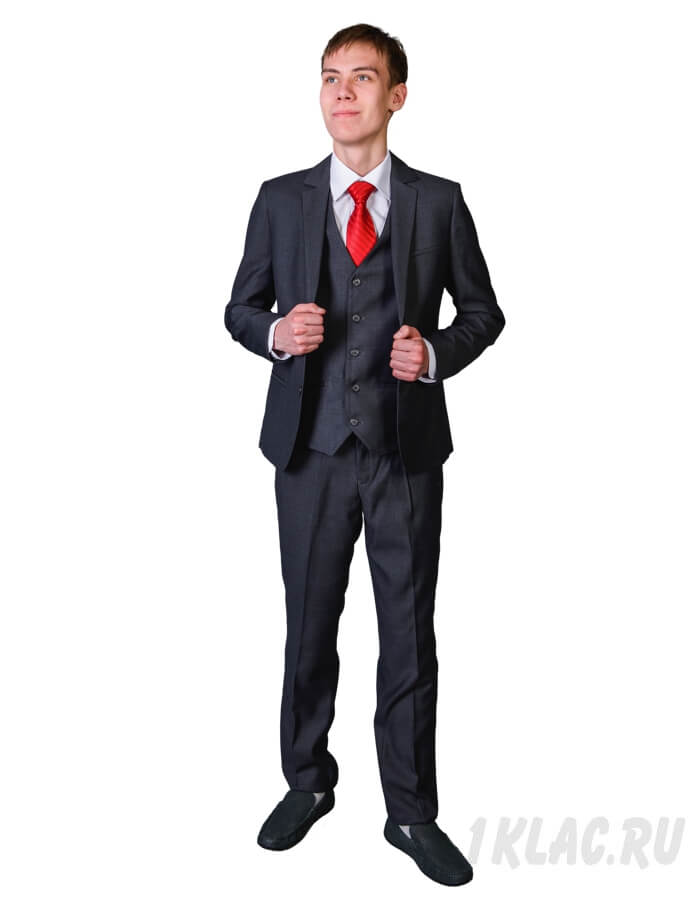 Пиджак школьный подростковый серый «Лидер»