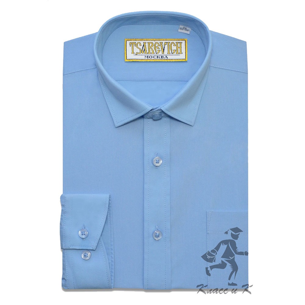Сорочка для мальчика длинный рукав Царевич Bell Blue, размер 29-38