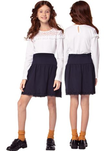 Школьная юбка для девочки синяя 073664