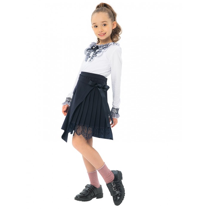 Школьная юбка для девочки синяя 074907
