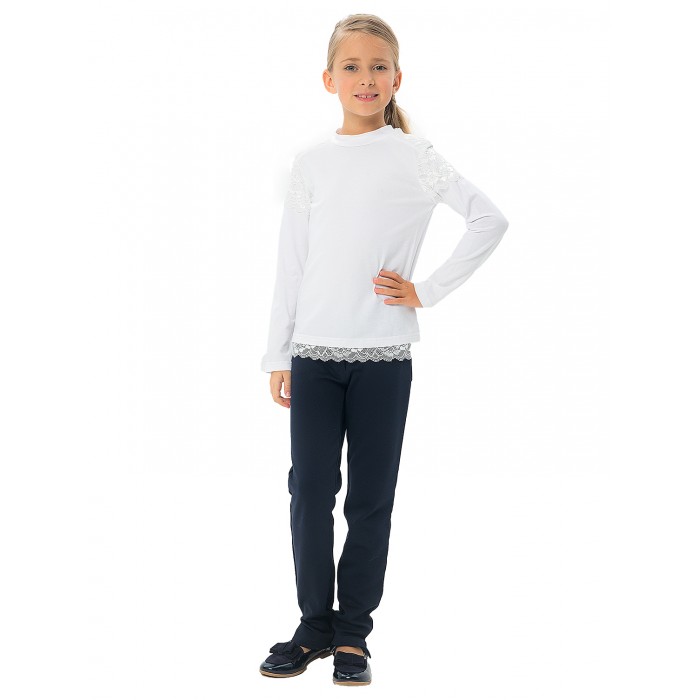 Школьная блузка для девочки белая 073701