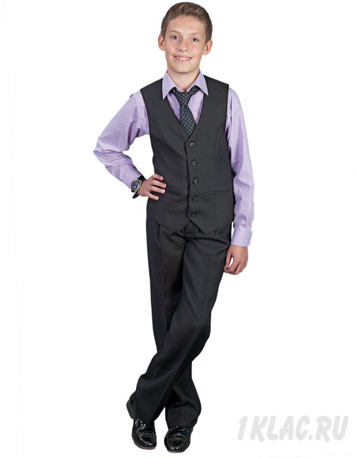 Школьные брюки для мальчика черная полоска