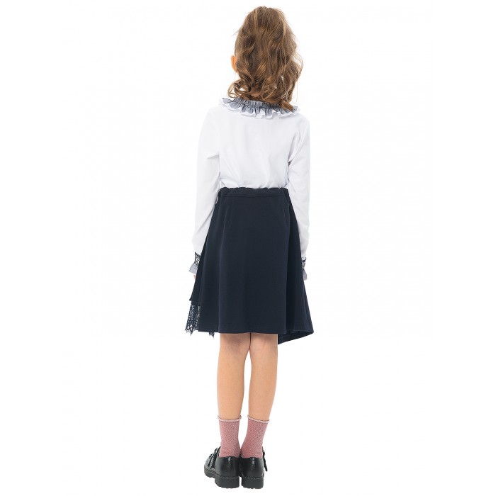 Школьная блузка бело-синяя 074912