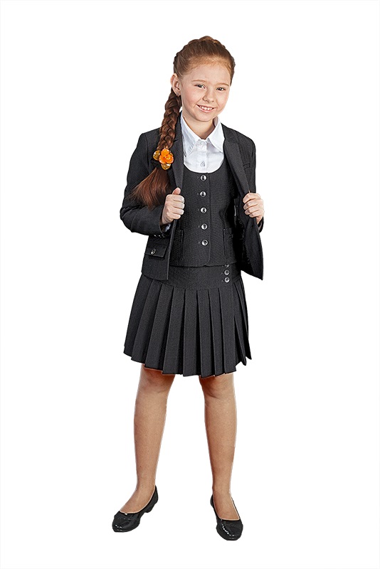 Школьная юбка с боковым запахом черный элегант